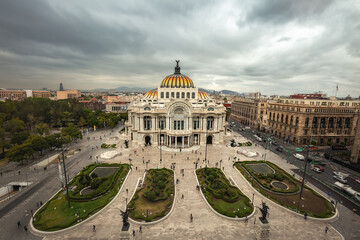 View of Palacio De Bellas Artes in  Mexico city . - obrazy, fototapety, plakaty