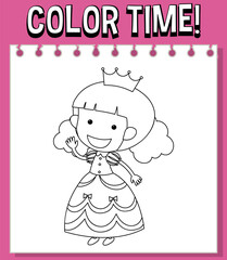 Worksheets template with color time! text