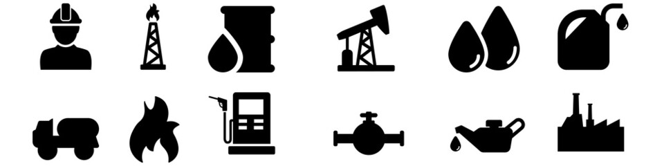 Oil Icons vector set. Barrel symbol illustration collection. energy sign or icon.