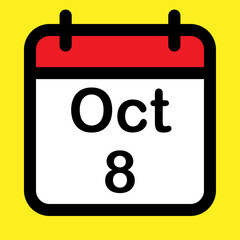 Calendar icon eighth October