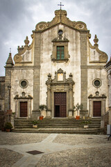 Obraz premium old church in forza d'agro, sicily, near taormina, sicily, italy, europe, godfather