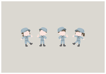 シンプルな作業員セット