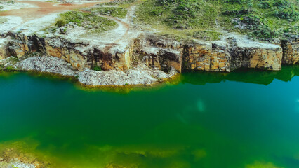 View of Pedreira Lagoa Azul, Minas Gerais, Brazil