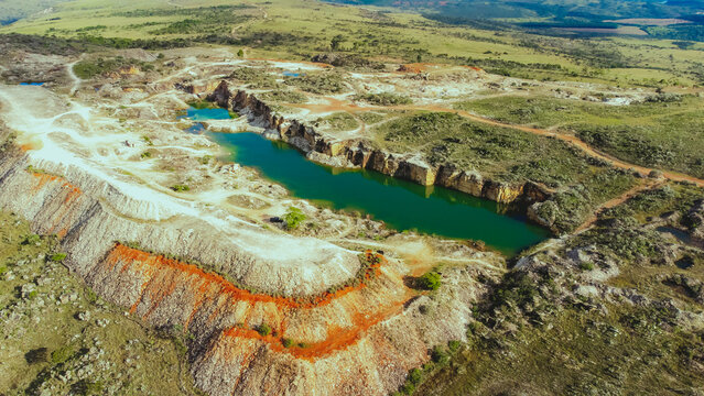 View of Pedreira Lagoa Azul, Minas Gerais, Brazil