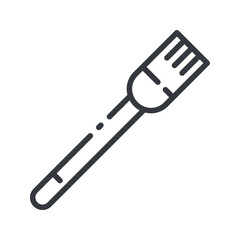 Vector pastry brush line icon isolated on transparent background.
