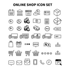  オンラインショップ向けのベクターイラストアイコンセット素材