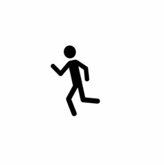 Fototapeta na wymiar stick man silhouette running, isolated on white background, emergency exit, sports, healthy lifestyle, pictogram