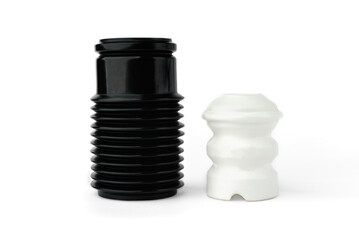 Car shock absorber protection rubber and bump for dust and dirt isolated on white background.