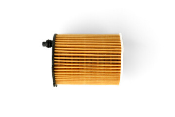 Car oil filter isolated on white background.