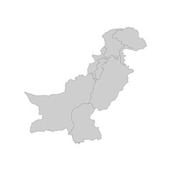 Fototapeta premium Outline political map of the Pakistan. High detailed vector illustration.