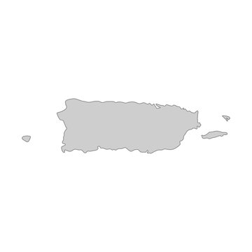 Outline political map of the Puerto Rico. High detailed vector illustration.