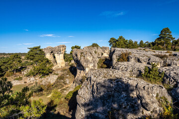 Fototapeta na wymiar Karstic formations in the Los Callejones de las Majadas park, Cuenca, Spain