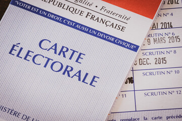 carte d'électeur avec écris en Français carte électorale république française 