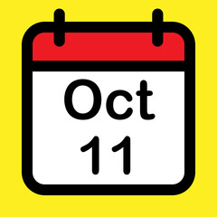 Calendar icon eleventh October