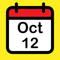 Calendar icon twelfth October