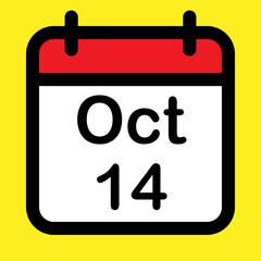 Calendar icon fourtheenth October