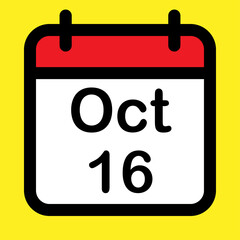 Calendar icon sixteenth October