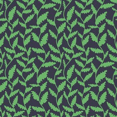 Fototapeta na wymiar Seamless leaves and branches pattern for fabrics and textiles and cards and linens and wrapping paper