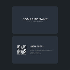 elegant silver metallic business card template