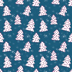 Doodle green cute Christmas tree for fabrics and gifts