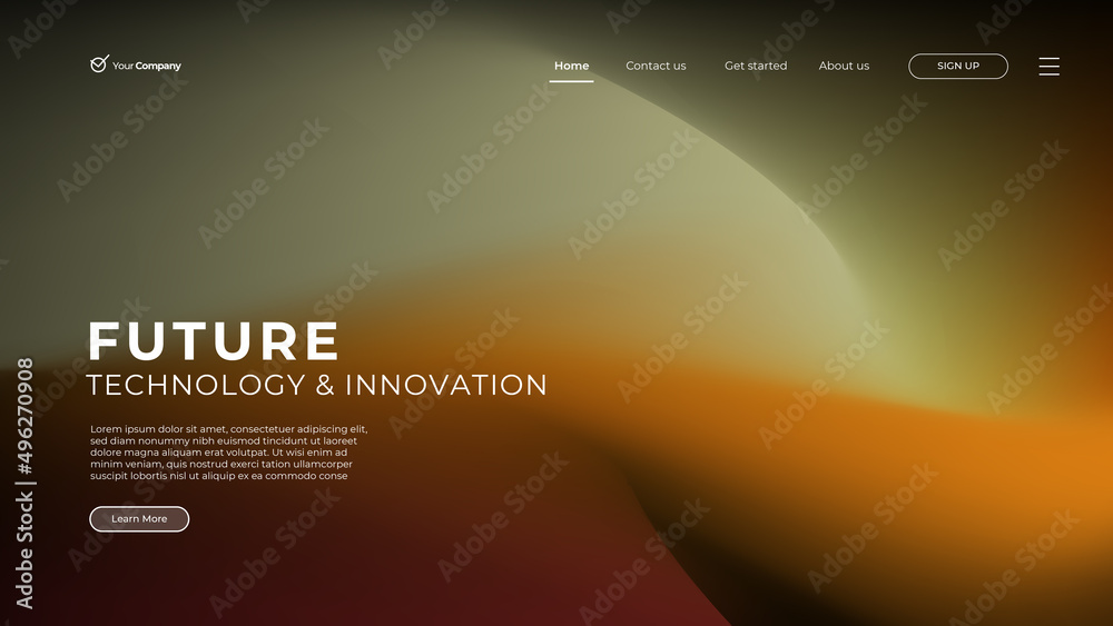 Wall mural creative horizontal website screen part for responsive web design project development. 3d colorful b