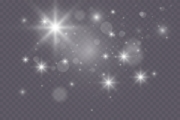 White png dust light.Bokeh light lights effect background.