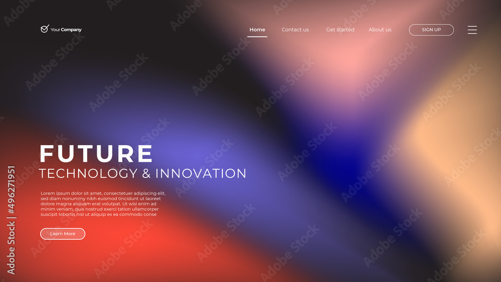 Wall mural creative horizontal website screen part for responsive web design project development. 3d colorful b