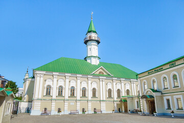 Mardjani Mosque, the oldest mosque in Kazan, Russia. Built in 1767-1770. Translation of the inscription on the right: 