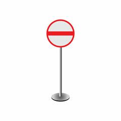 Vector of blank road sign on isolated white background