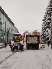 snow removal on the city street