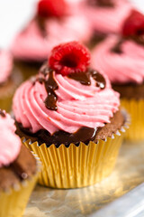 Chocolate raspberry cupcakes
