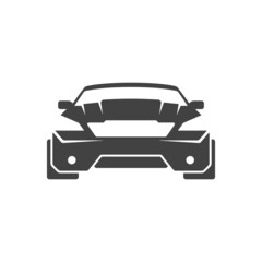 Plakat Sport car isolated on white background vector icon in retro style. Can be used for logo or badge.