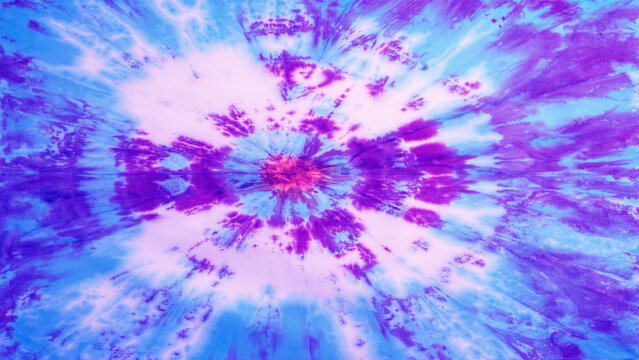 Abstract colorful blue purple art design batik spiral swirl shibori technology tie dye batic pattern textile texture background banner..