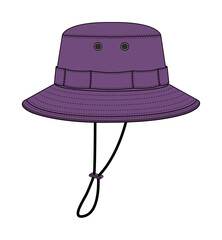 Boonie hat ( adventure hat ) template vector illustration