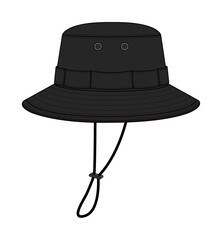 Boonie hat ( adventure hat ) template vector illustration