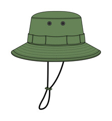Boonie hat ( adventure hat ) template vector illustration