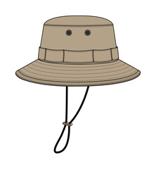 Boonie hat ( adventure hat ) template vector illustration