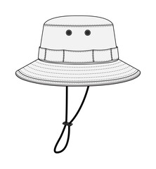 Boonie hat ( adventure hat ) template vector illustration