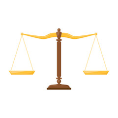 Justice scales icon. Law balance symbol. Vector illustration