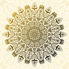 abstract boho mandala circular decorative vector design element