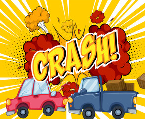 Abbreviation and facial expression retro comic banner design