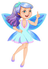 Plakat Beauty fairy on a white background