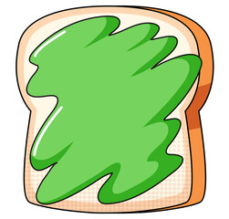 Green jam on toasted bread