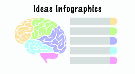 Horizontal row solid circular business annual infographic plan concept design vector with icons. Abstract vector flat design lightbulb idea icon