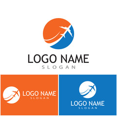 Fototapeta premium Airplane icon vector illustration design Logo Template