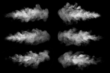 smoke steam isolated black background	
