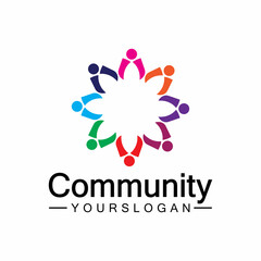 Obraz premium Community Logo Design Template for Teams or Groups.network and social icon design