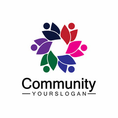 Community Logo Design Template for Teams or Groups.network and social icon design