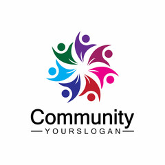 Community Logo Design Template for Teams or Groups.network and social icon design