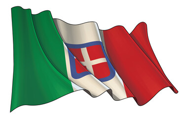 Waving Flag of Italy (1861-1946)